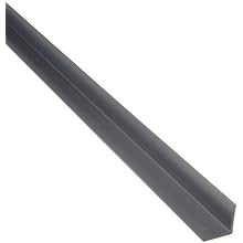 PVC (Polyvinyl Chloride) Angle, Opaque Gray, Equal Leg Length, Squared Corners, Meets UL 94/ASTM D1784 Specifications