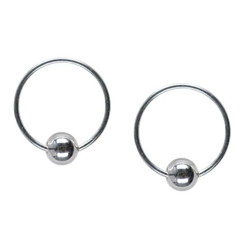 14mm Bali Hoop Earrings Sterling Silver