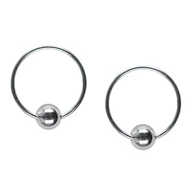14mm Bali Hoop Earrings Sterling Silver by 