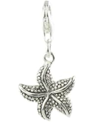 Oscaro Charms 925 Sterling Silver Starfish Click-on Charm Lobster Clasp for Thomas Sabo Style Bracelets and Necklace