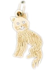 Dazzlers Solid 14 karats Gold Cat Kitten Charm Pendant available in three colors from jewelsberry (weights: 0.8 grams only)
