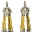 Decorative Salt and Pepper Shakers With Gold Leatherette Sides