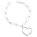 Elsa Peretti Style Silver Open Heart Oval Link Bracelet