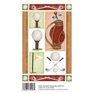 12 PACK RUB ON GOLF BLOCKS Papercraft, Scrapbooking 
