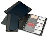 Goldline De Luxe Business Card Binder PVC A-Z Index 180 Pockets A4 Blue and Black Ref DBCB9-BLU