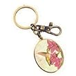 Glam Naturale Recycled Brass "Lillies of the Field" Cameo Bird Photo Locket Key Chain