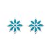 Kit Heath Blue Enamel & Sterling Silver Flower Post Earrings