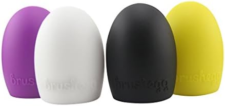 HHE 4 PCS Fashion Cleaning Brush Egg Wash Silica Makeup Brush Cosmetic Tools Clean Glove Scrubber（white,black,yellow,purple）