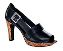 Peeptoe High Heels von Ashley Brooke Leder in Schwarz