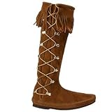 Ladies' Minnetonka Moccasins Speed Fit Hardsole Boot Brown by Minnetonka