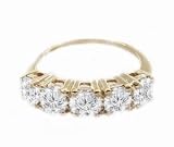 Certified 1.30 Carat H SI3 Round Cut Diamond Anniversary 5Stone Ring in 18ct Solid Yellow Gold