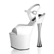 CHARM-909, 7" Slv Cone White Platform Sandal