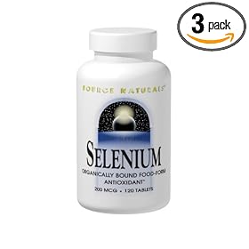 Source Naturals Selenium, 200mcg, 120 Tablets (Pack of 3)