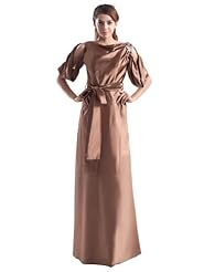 Sheath Satin Draped Floor Length Mother-of-the-Bride Dress 