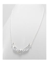 White Heart CZ Necklace In 92.5 Sterling Silver