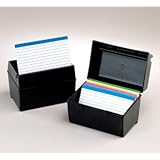 Plastic Index Card File Box, 300 3x5 Card Capacity, Black ESS01351
