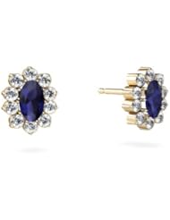 Genuine Sapphire 14kt Yellow Gold Earrings