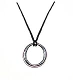 Necklace N303 O Circle on Black Cord Silver Tone ~ Rhodium Plated 31dbpQVdcjL. SL160 Necklace N303 O Circle on Black Cord Silver Tone ~ Rhodium Plated