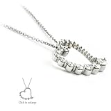 0.72 CT TW ROUND CUT DIAMOND HEART SHAPED PENDANT STYLE NECKLACE MADE IN 14K WHITE GOLD w 16 white...