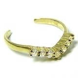 10kt GOLD Cubic Zirconia PRINCESS Toe Ring