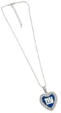NFL New York Giants Reversible Crystal Heart Pendant with 16" Chain
