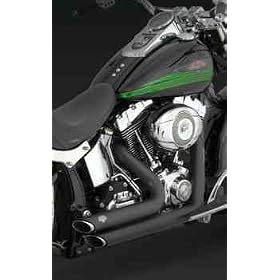 Vance and Hines Motorcycle Exhaust / Harley Davidson 07-08 Softail / Shortshots Staggered Black / Pt # 47221