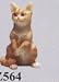 Dollhouse Miniature Gold Upright Tabby Cat in Resin by Heidi Ott