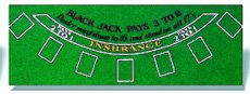 Black Jack Table Cover - Roulette/Craps/Blackjack/Baccaratt Equipment Gaming Equipment