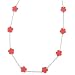 Sterling Silver with Coral Clover Necklace