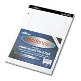 Ampad Evidence Dual Ruled Pad, Letter/Wide Rule, 8.5 x 11.75 Inches, White, 100 Sheets (20-244)