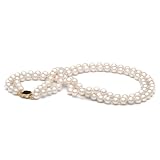 AA+ Quality, 18-inch, 7.0-7.5 mm, Double-Strand White Akoya Pearl Necklace