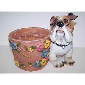 Resin Bull Dog Planter 7in Ht. x 8in x 6in from Dog Accessories