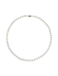 14K White Gold 5.5-6mm AA Quality White Freshwater Pearl Strand Necklace, 18 Inch