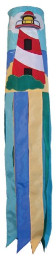 In the Breeze Lighthouse and Boat 40-inch applique Windsock