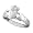 14K Contemporary White Gold Claddagh Ring Size:6