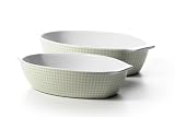 Domestic 924687 2-er Set Auflaufformen Oval 28 x 34 cm, levante gr&uuml;n