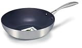 GreenPan, Stockholm Stainless Steel Triply, 30 cm, Open Stir Fry Pan / Wok, Ceramic Non-Stick Coating  from Greenpan