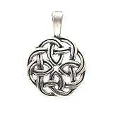 Pendant - Antiqued Sterling Silver Irish Celtic Fancy Knot Web Design Pendant Charm