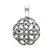 Pendant - Antiqued Sterling Silver Irish Celtic Fancy Knot Web Design Pendant Charm