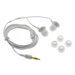 GTMax Universal Stereo Candy Soft Gel Headset 3.5mm - White for Apple iPod Touch 1st 2nd 3rd Generation, iPod Nano 5th 4th 3rd 2nd Generation, Classic, Video