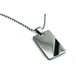 Stainless Steel Dog Tag with Carbon Fiber 22" Bead Chain