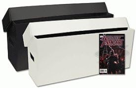 BCW 2 (Two) Long Comic Book Storage Box - (2 Pack - 2 Boxes) Plastic Corrugated Materials - White or Black - Comic Book Collecting Supplies
