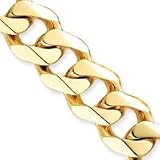 14k 27.5mm Polished Heavy Curb Link Bracelet - 9 Inch