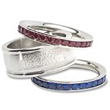 Colorado Avalanche NHL Team Logo Crystal Stacked Ring Set Size 8