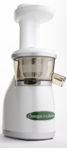 Omega VRT330 Dual-Stage Vertical Single-Auger Low-Speed Juicer, White