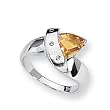 Citrine and Diamond Sterling Silver Ring (Sizes 6-8)