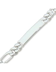 Sterling Silver 8 Inch 300 Figaro ID Bracelet