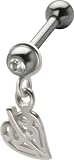 Celtic Leaf - 925 Sterling Silver Cartilage Piercing Earrings for Helix or Tragus