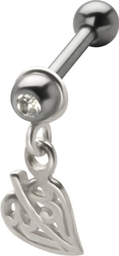 Celtic Leaf - 925 Sterling Silver Cartilage Piercing Earrings for Helix or Tragus
