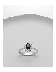 Blue Sapphire Ring In 92.5 Sterling Silver
